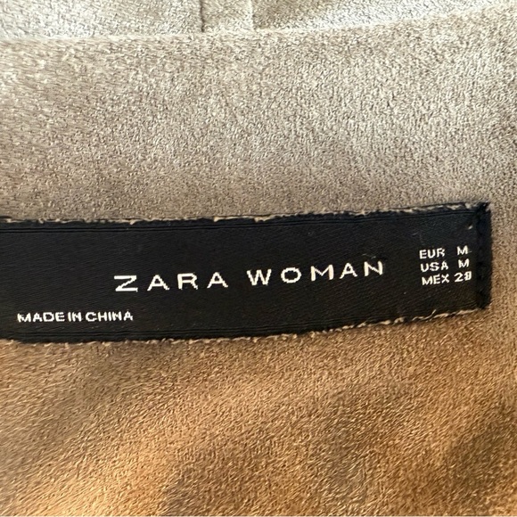 ZARA WOMAN Stylish Tan front zipper Jacket/size M - Picture 9 of 9